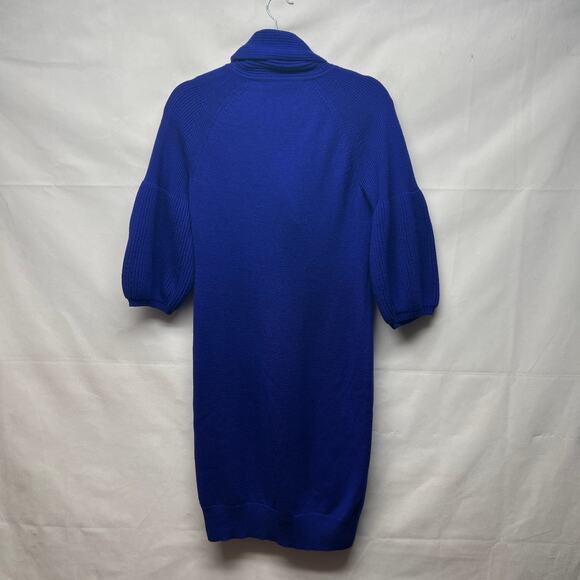 Diane Von Fursternberg 100% Wool Royal Blue Sweater Dress Size Small - Picture 6 of 9